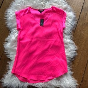 Express Tops - NWT Express Hot Pink Sheer Blouse Express Tops - NWT Express Hot Pink Sheer Blouse